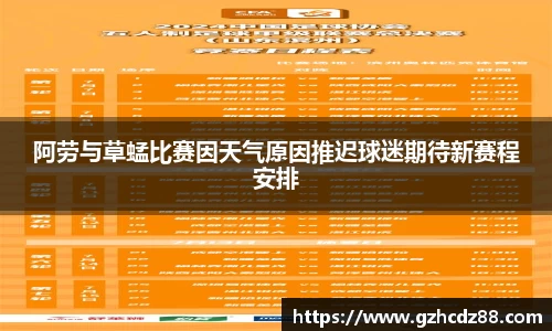 阿劳与草蜢比赛因天气原因推迟球迷期待新赛程安排